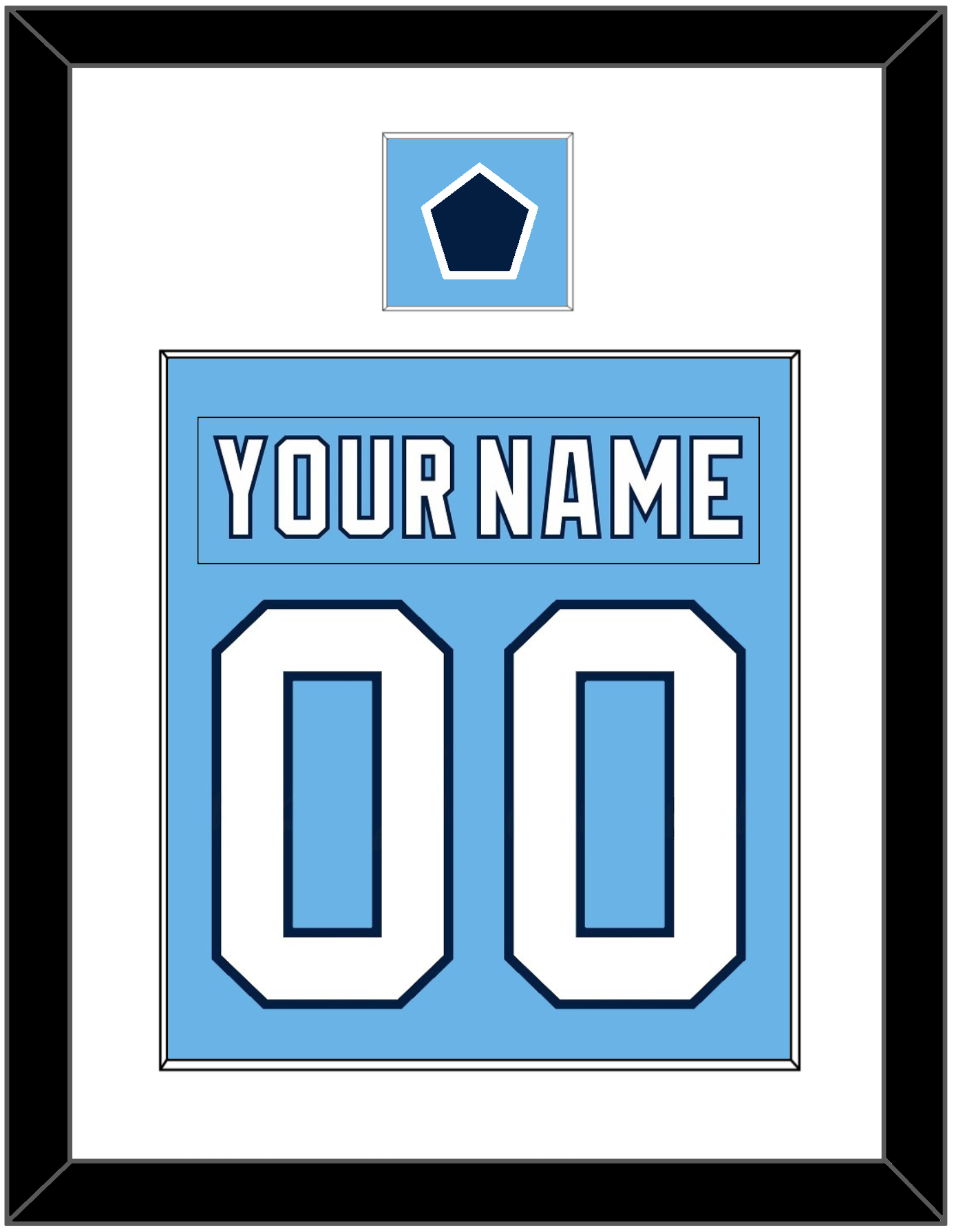 Pittsburgh Nameplate & Number (Back) Combined With Jersey Patch - 2008 Winter Classic Powder Blue - Essential Tier 1