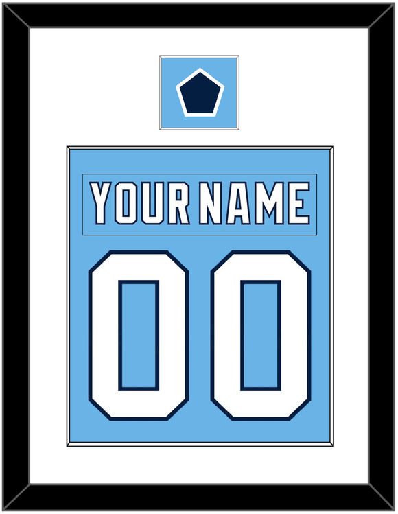 Pittsburgh Nameplate & Number (Back) Combined With Jersey Patch - 2008 Winter Classic Powder Blue - Single Mat 1