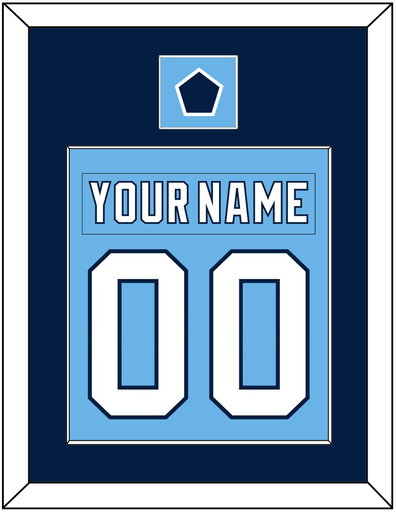 Pittsburgh Nameplate & Number (Back) Combined With Jersey Patch - 2008 Winter Classic Powder Blue - Essential Tier 2