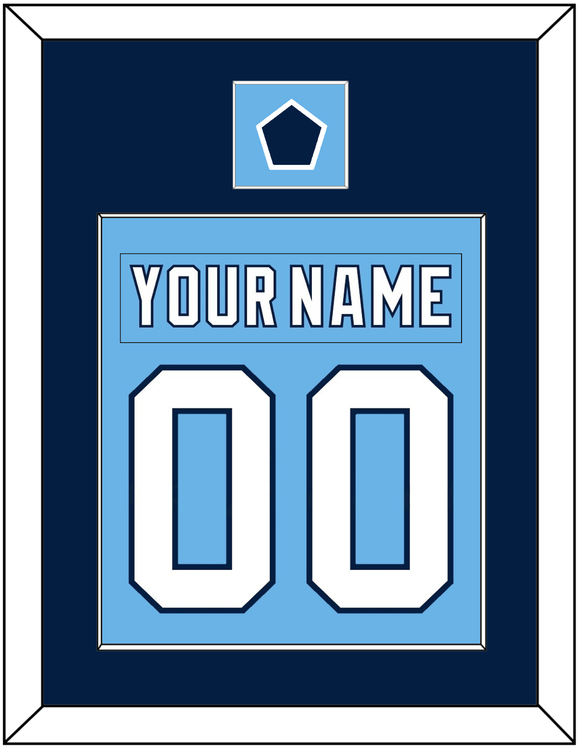 Pittsburgh Nameplate & Number (Back) Combined With Jersey Patch - 2008 Winter Classic Powder Blue - Single Mat 2