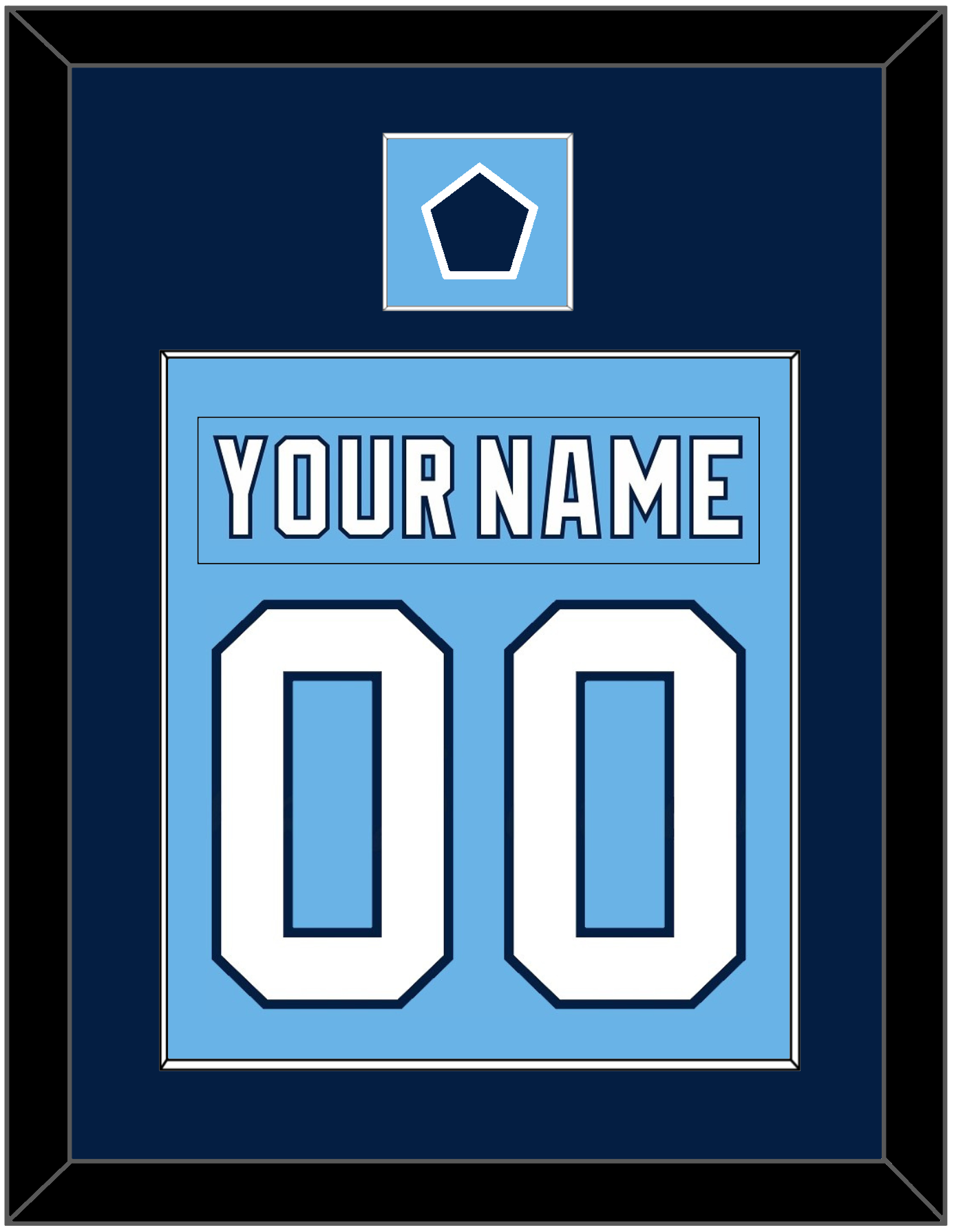 Pittsburgh Nameplate & Number (Back) Combined With Jersey Patch - 2008 Winter Classic Powder Blue - Essential Tier 2