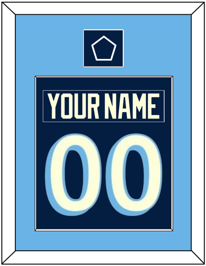 Pittsburgh Nameplate & Number (Back) Combined With Jersey Patch - 2011 Winter Classic Navy Blue - Essential Tier 2