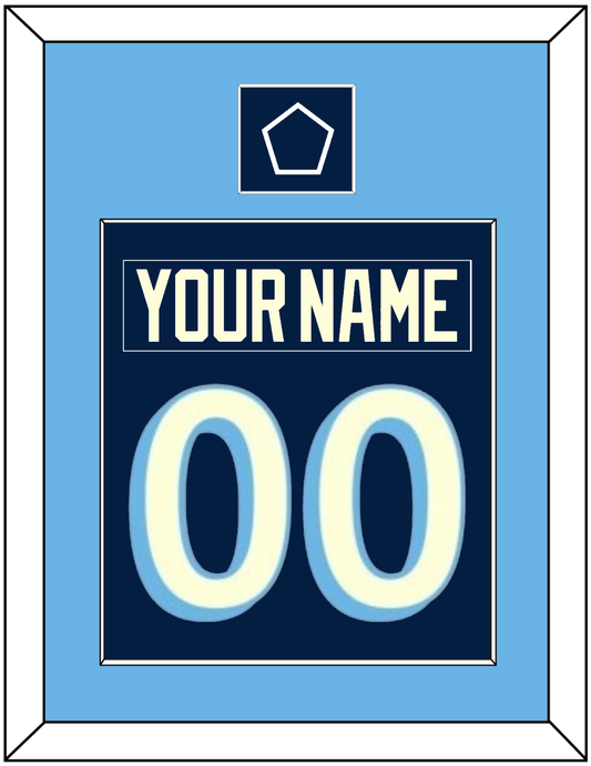 Pittsburgh Nameplate & Number (Back) Combined With Jersey Patch - 2011 Winter Classic Navy Blue - Essential Tier 2