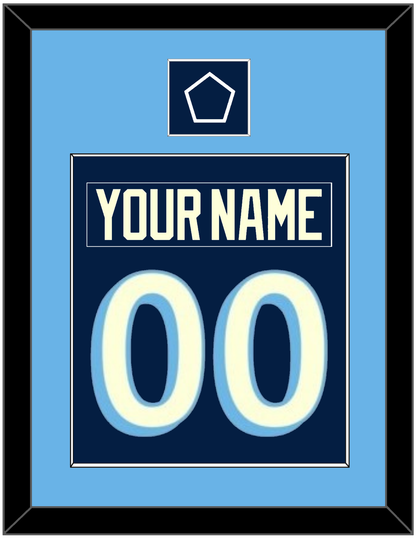 Pittsburgh Nameplate & Number (Back) Combined With Jersey Patch - 2011 Winter Classic Navy Blue - Essential Tier 2