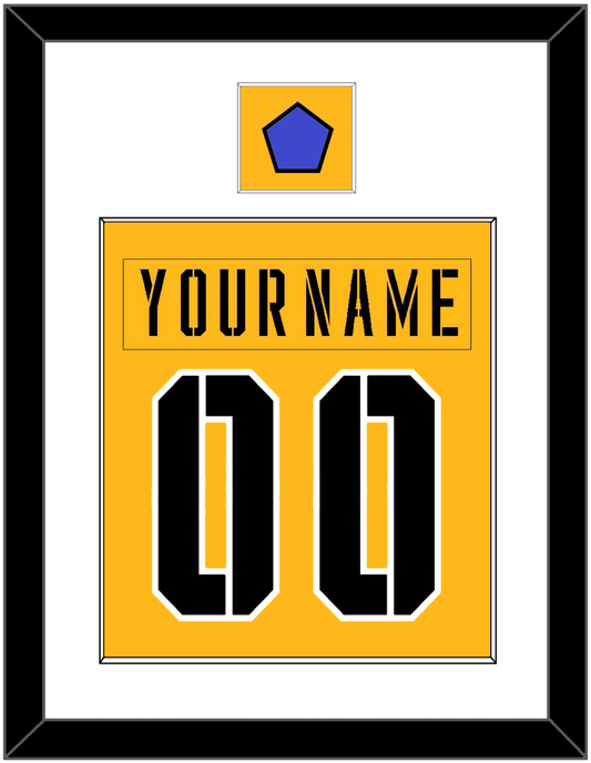 Pittsburgh Nameplate & Number (Back) Combined With Jersey Patch - 2017 Stadium Series Gold - Essential Tier 1