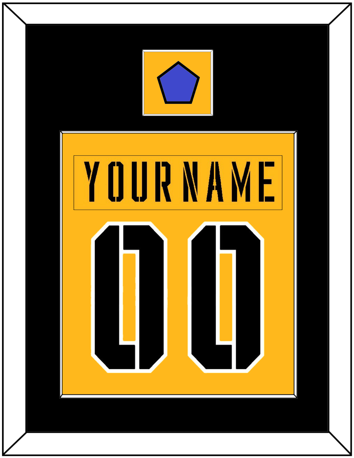 Pittsburgh Nameplate & Number (Back) Combined With Jersey Patch - 2017 Stadium Series Gold - Essential Tier 2