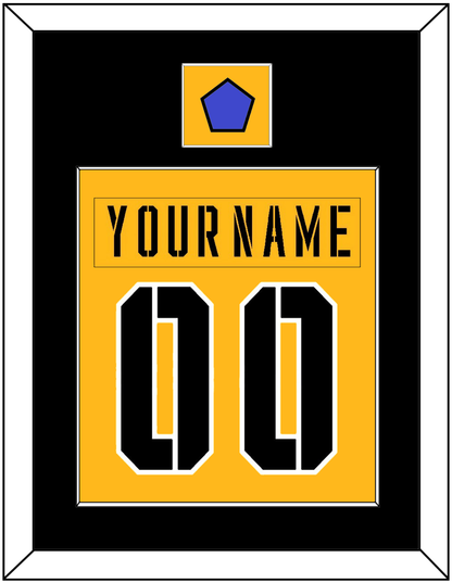 Pittsburgh Nameplate & Number (Back) Combined With Jersey Patch - 2017 Stadium Series Gold - Essential Tier 2