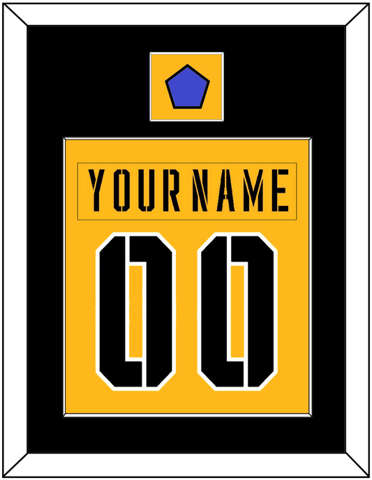 Pittsburgh Nameplate & Number (Back) Combined With Jersey Patch - 2017 Stadium Series Gold - Essential Tier 2
