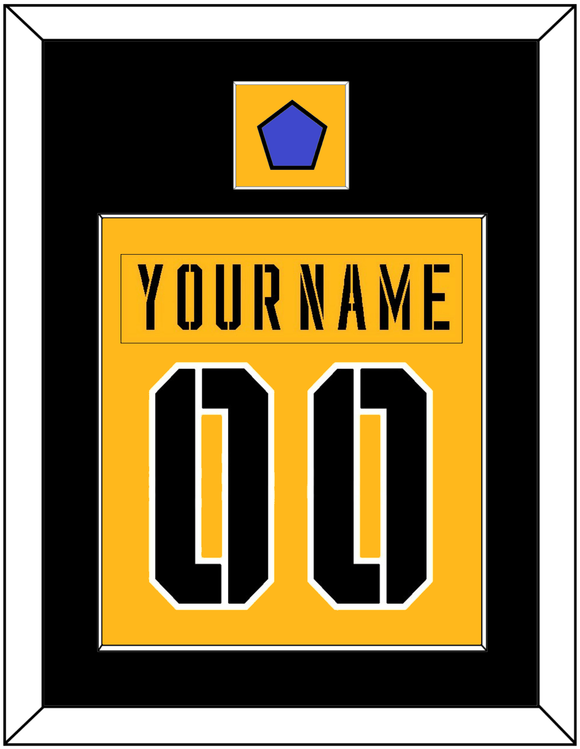 Pittsburgh Nameplate & Number (Back) Combined With Jersey Patch - 2017 Stadium Series Gold - Single Mat 2