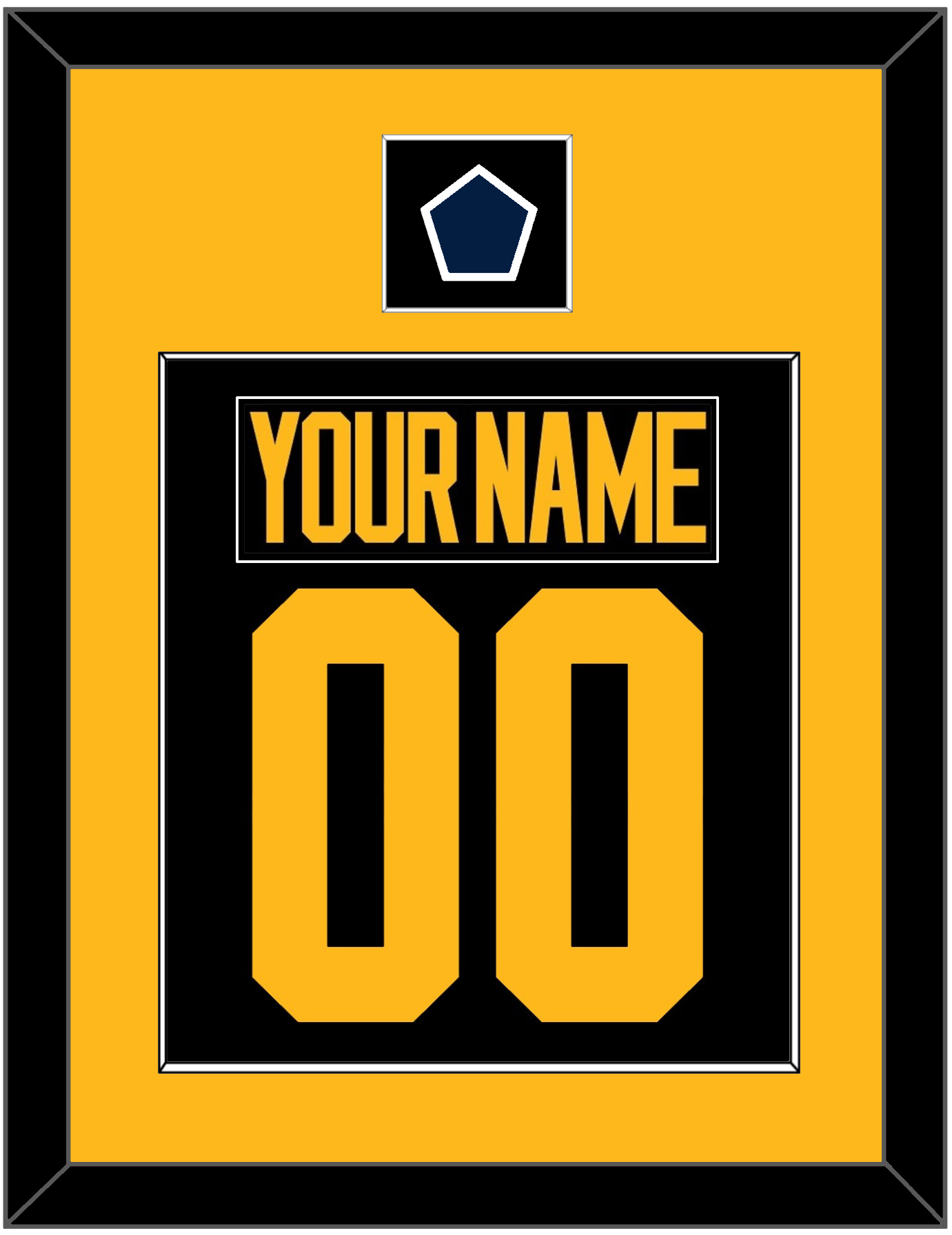 Pittsburgh Nameplate & Number (Back) Combined With Jersey Patch - 2019 Stadium Series Black - Essential Tier 2
