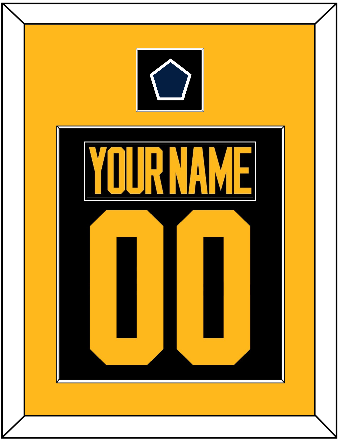 Pittsburgh Nameplate & Number (Back) Combined With Jersey Patch - 2019 Stadium Series Black - Essential Tier 2