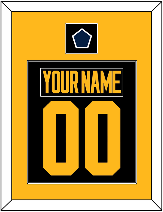 Pittsburgh Nameplate & Number (Back) Combined With Jersey Patch - 2019 Stadium Series Black - Essential Tier 2