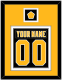 Pittsburgh Nameplate & Number (Back) Combined, With A Logo Patch - Road Black (1992-1997) - Double Mat 3