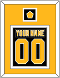 Pittsburgh Nameplate & Number (Back) Combined, With A Logo Patch - Road Black (1992-1997) - Double Mat 3