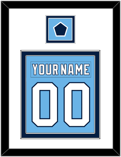 Pittsburgh Nameplate & Number (Back) Combined With Jersey Patch - 2008 Winter Classic Powder Blue - Signature Tier 1