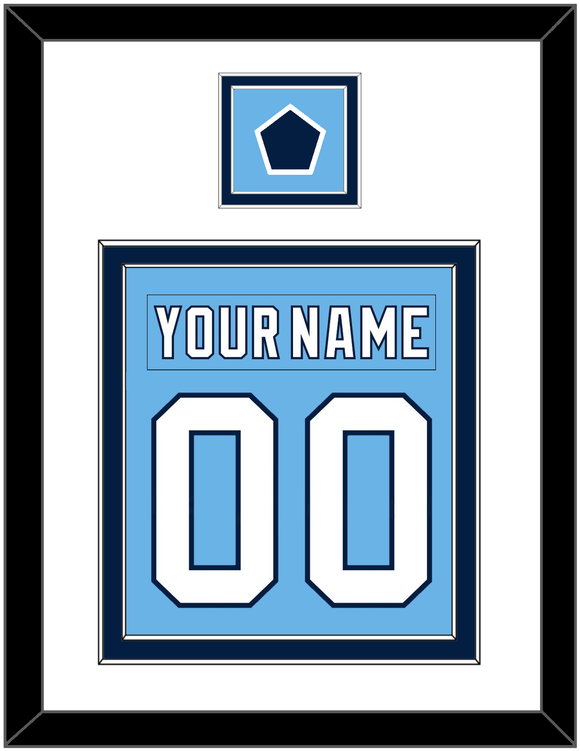 Pittsburgh Nameplate & Number (Back) Combined With Jersey Patch - 2008 Winter Classic Powder Blue - Double Mat 1