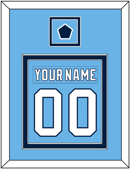 Pittsburgh Nameplate & Number (Back) Combined With Jersey Patch - 2008 Winter Classic Powder Blue - Signature Tier 2