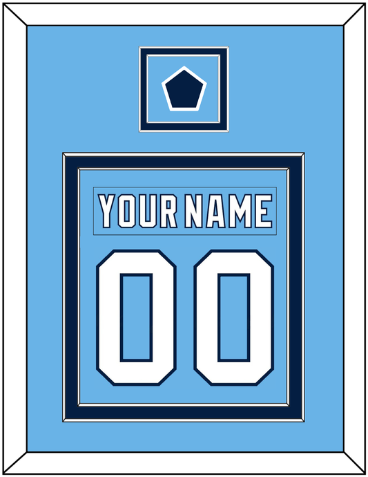 Pittsburgh Nameplate & Number (Back) Combined With Jersey Patch - 2008 Winter Classic Powder Blue - Signature Tier 2