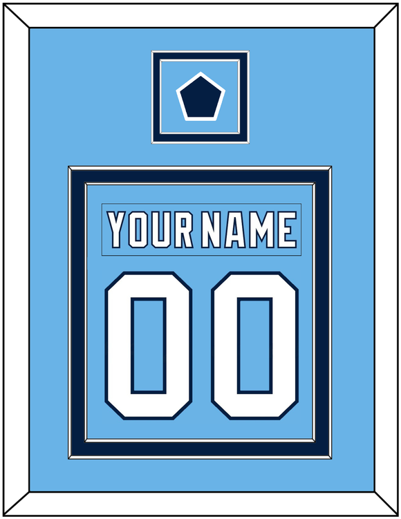 Pittsburgh Nameplate & Number (Back) Combined With Jersey Patch - 2008 Winter Classic Powder Blue - Double Mat 2