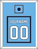 Pittsburgh Nameplate & Number (Back) Combined With Jersey Patch - 2008 Winter Classic Powder Blue - Double Mat 2