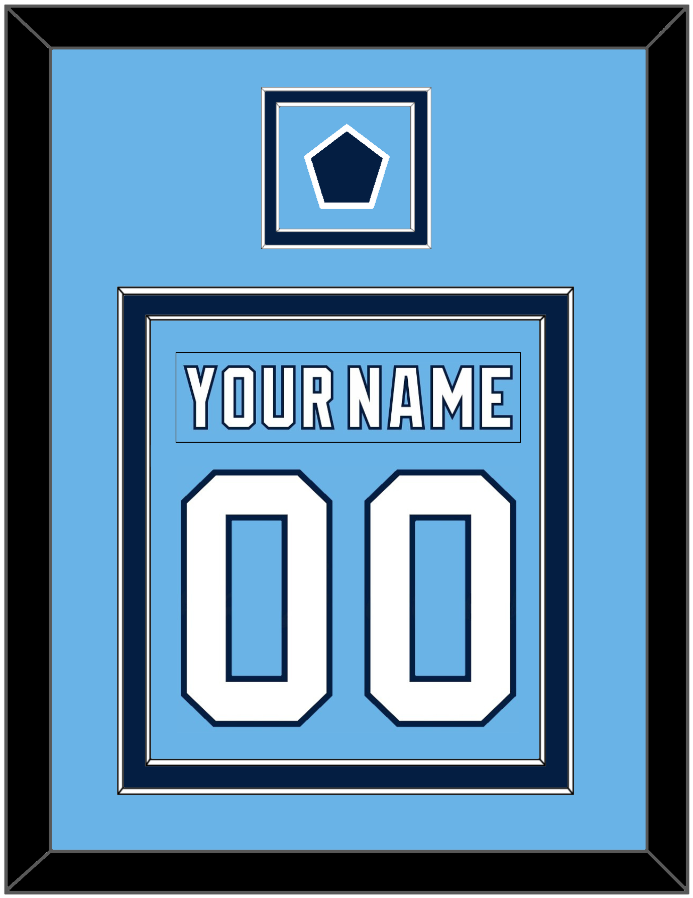 Pittsburgh Nameplate & Number (Back) Combined With Jersey Patch - 2008 Winter Classic Powder Blue - Signature Tier 2