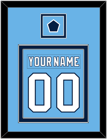 Pittsburgh Nameplate & Number (Back) Combined With Jersey Patch - 2008 Winter Classic Powder Blue - Signature Tier 2