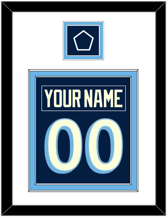 Pittsburgh Nameplate & Number (Back) Combined With Jersey Patch - 2011 Winter Classic Navy Blue - Double Mat 1