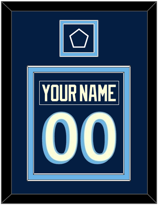 Pittsburgh Nameplate & Number (Back) Combined With Jersey Patch - 2011 Winter Classic Navy Blue - Signature Tier 2