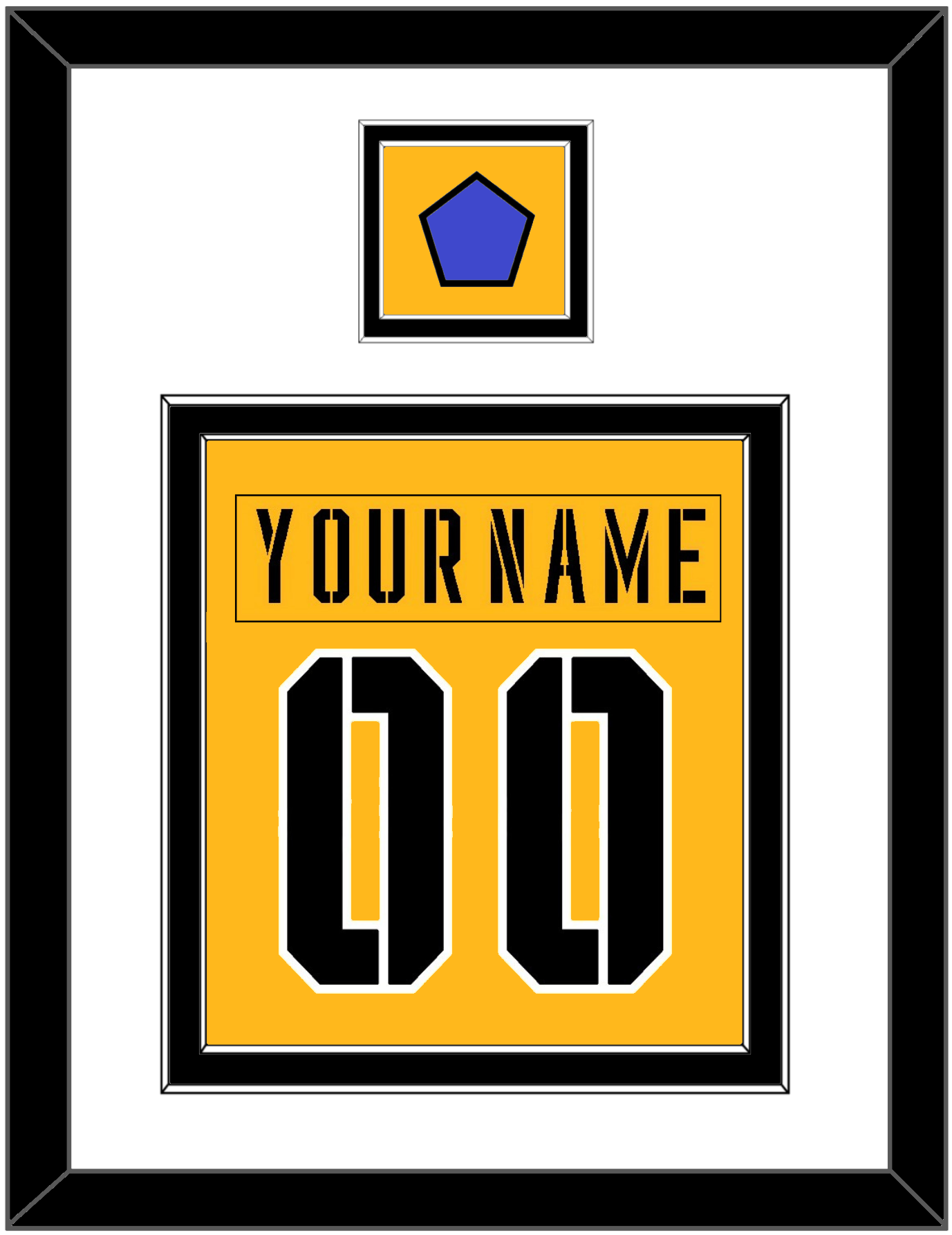 Pittsburgh Nameplate & Number (Back) Combined With Jersey Patch - 2017 Stadium Series Gold - Signature Tier 1