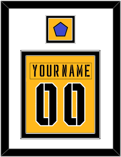 Pittsburgh Nameplate & Number (Back) Combined With Jersey Patch - 2017 Stadium Series Gold - Signature Tier 1