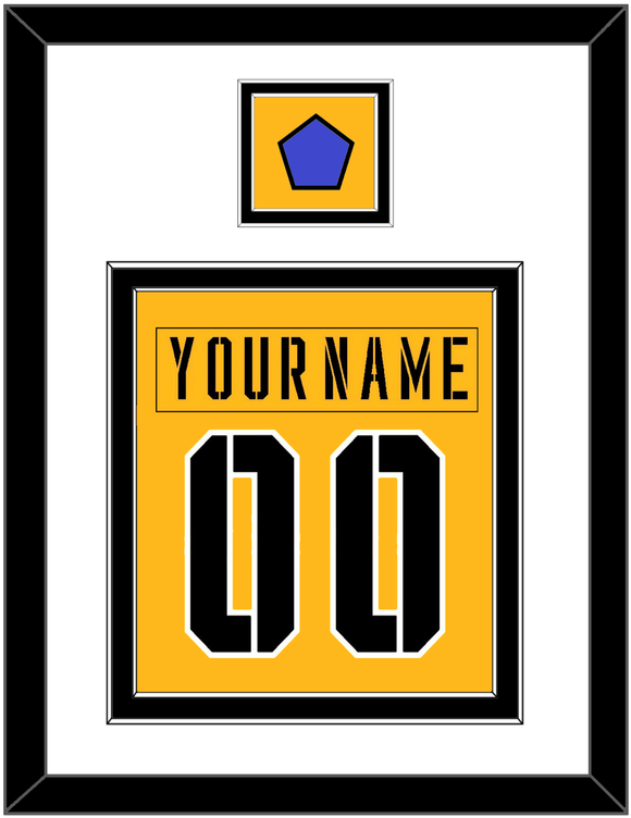 Pittsburgh Nameplate & Number (Back) Combined With Jersey Patch - 2017 Stadium Series Gold - Double Mat 1