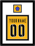 Pittsburgh Nameplate & Number (Back) Combined With Jersey Patch - 2017 Stadium Series Gold - Double Mat 1