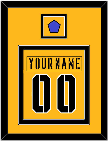 Pittsburgh Nameplate & Number (Back) Combined With Jersey Patch - 2017 Stadium Series Gold - Signature Tier 2