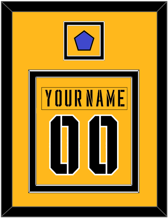 Pittsburgh Nameplate & Number (Back) Combined With Jersey Patch - 2017 Stadium Series Gold - Double Mat 2