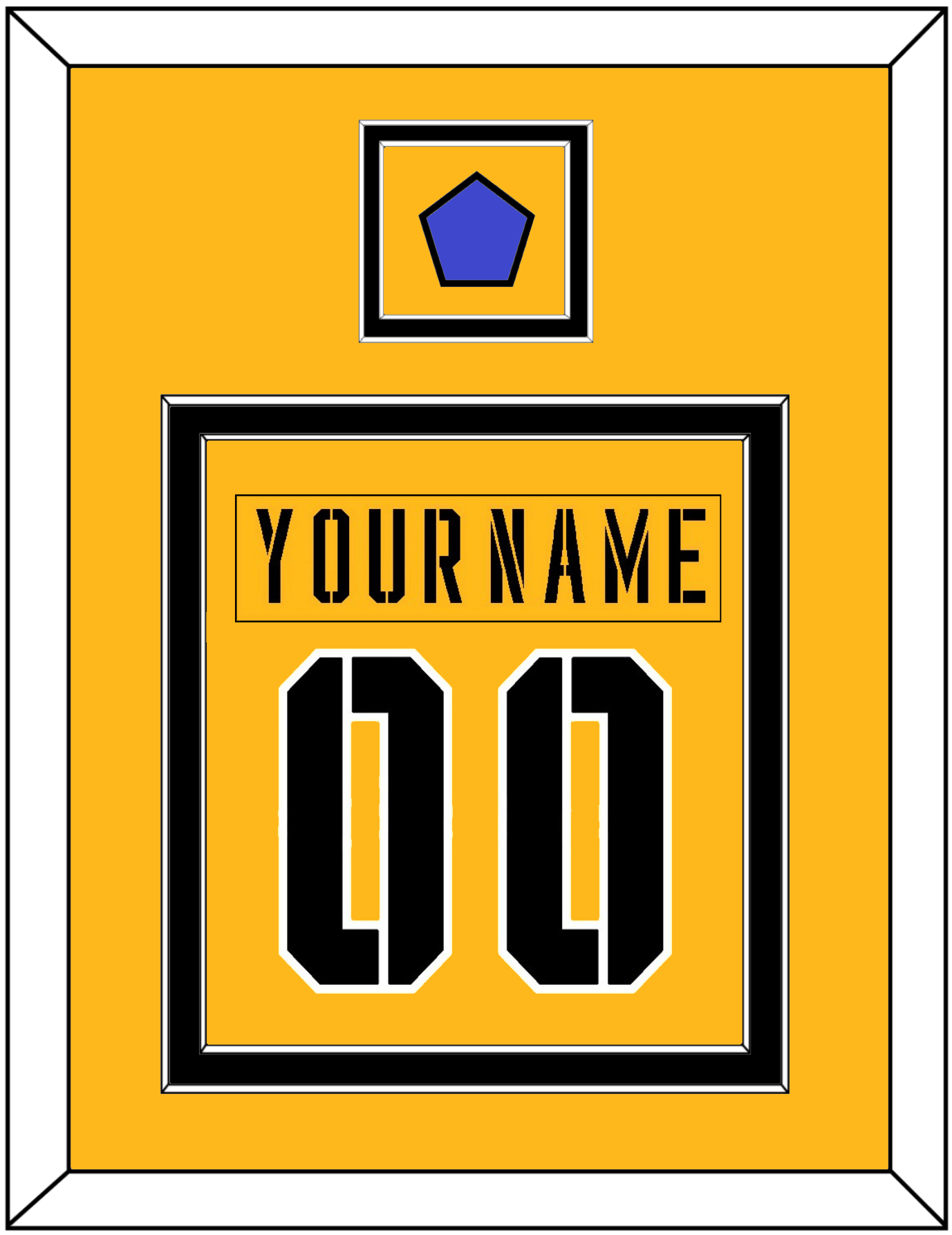 Pittsburgh Nameplate & Number (Back) Combined With Jersey Patch - 2017 Stadium Series Gold - Signature Tier 2