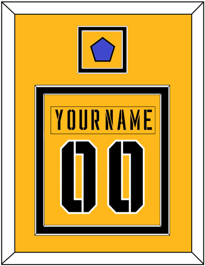 Pittsburgh Nameplate & Number (Back) Combined With Jersey Patch - 2017 Stadium Series Gold - Signature Tier 2