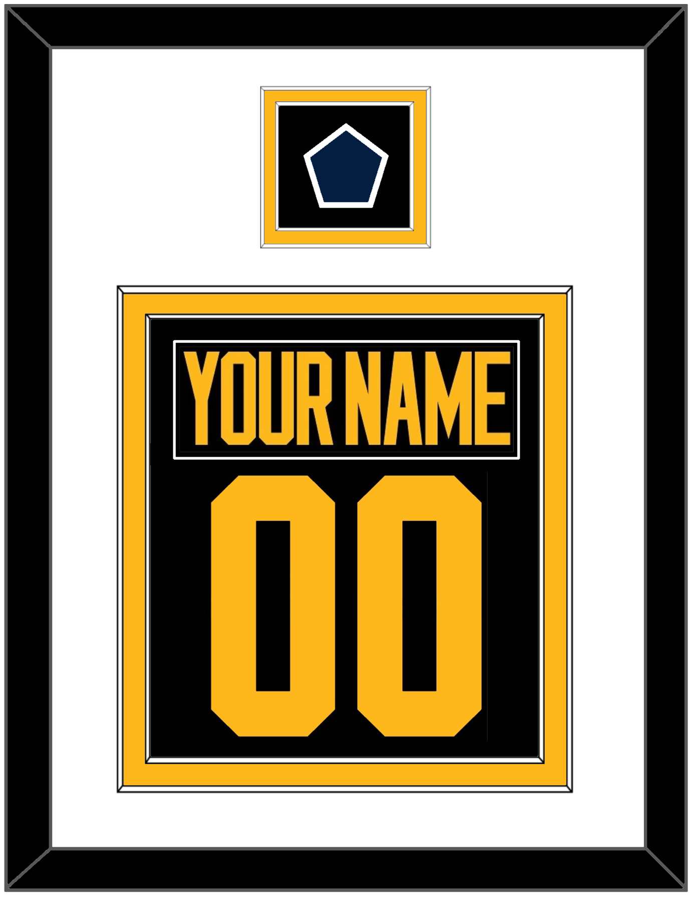 Pittsburgh Nameplate & Number (Back) Combined With Jersey Patch - 2019 Stadium Series Black - Signature Tier 1