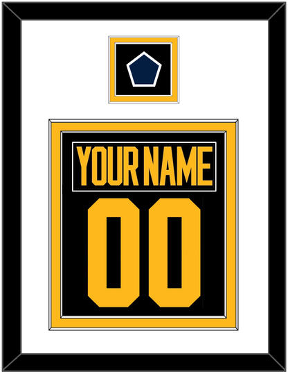 Pittsburgh Nameplate & Number (Back) Combined With Jersey Patch - 2019 Stadium Series Black - Signature Tier 1
