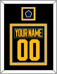 Pittsburgh Nameplate & Number (Back) Combined With Jersey Patch - 2019 Stadium Series Black - Double Mat 2