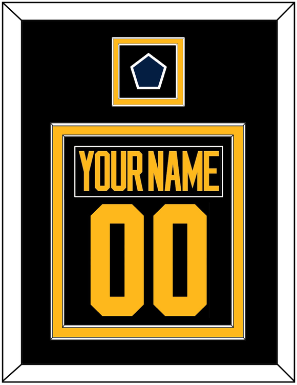 Pittsburgh Nameplate & Number (Back) Combined With Jersey Patch - 2019 Stadium Series Black - Double Mat 2