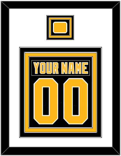 Pittsburgh Nameplate & Number (Back) Combined, With A Logo Patch - Road Black (1992-1997) - Premier Tier 1