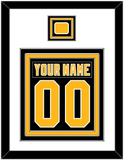 Pittsburgh Nameplate & Number (Back) Combined, With A Logo Patch - Road Black (1992-1997) - Triple Mat 1