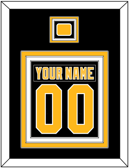 Pittsburgh Nameplate & Number (Back) Combined, With A Logo Patch - Road Black (1992-1997) - Premier Tier 2
