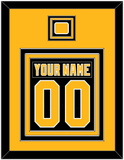 Pittsburgh Nameplate & Number (Back) Combined, With A Logo Patch - Road Black (1992-1997) - Triple Mat 3
