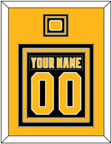 Pittsburgh Nameplate & Number (Back) Combined, With A Logo Patch - Road Black (1992-1997) - Triple Mat 3