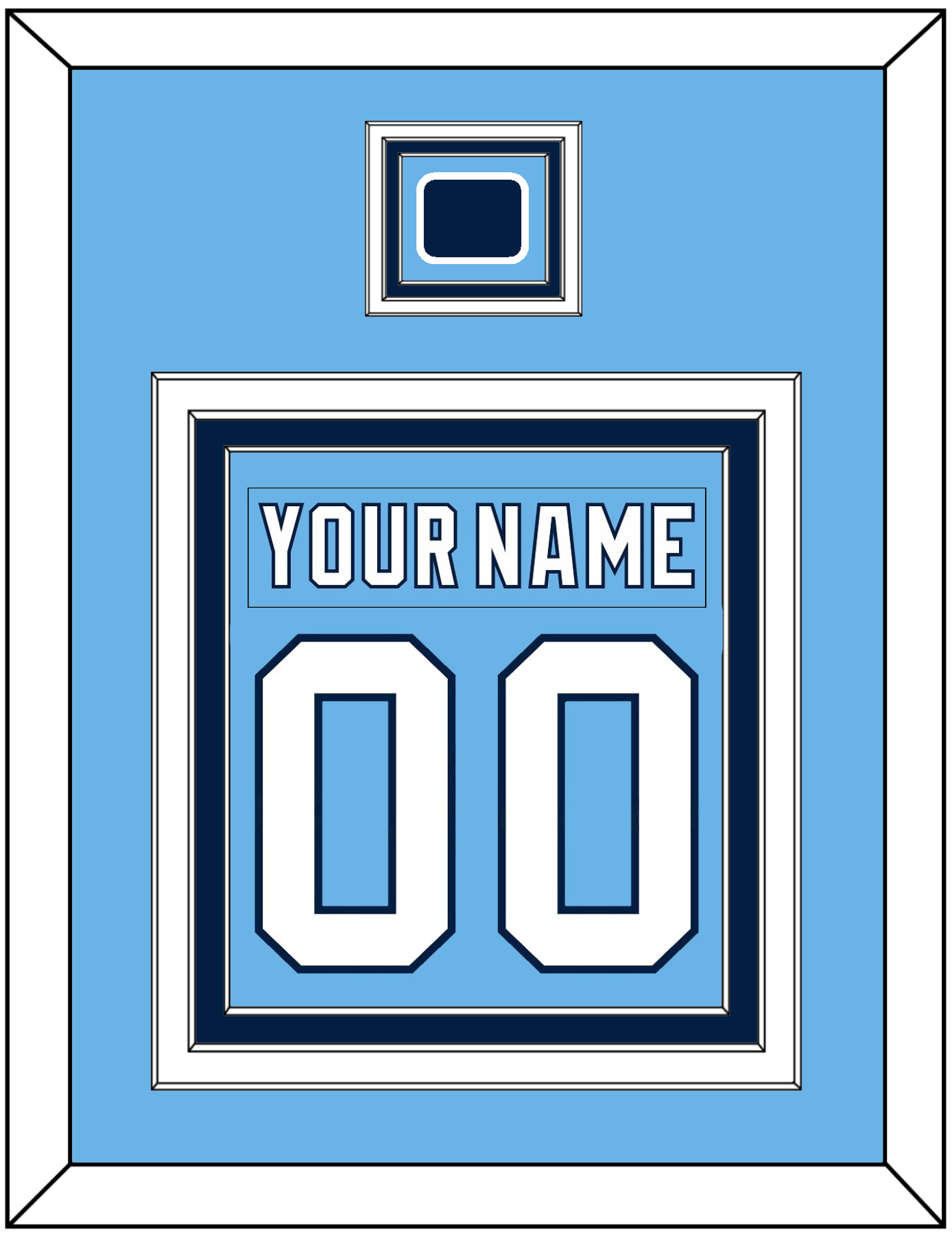 Pittsburgh Nameplate & Number (Back) Combined With Jersey Patch - 2008 Winter Classic Powder Blue - Premier Tier 2