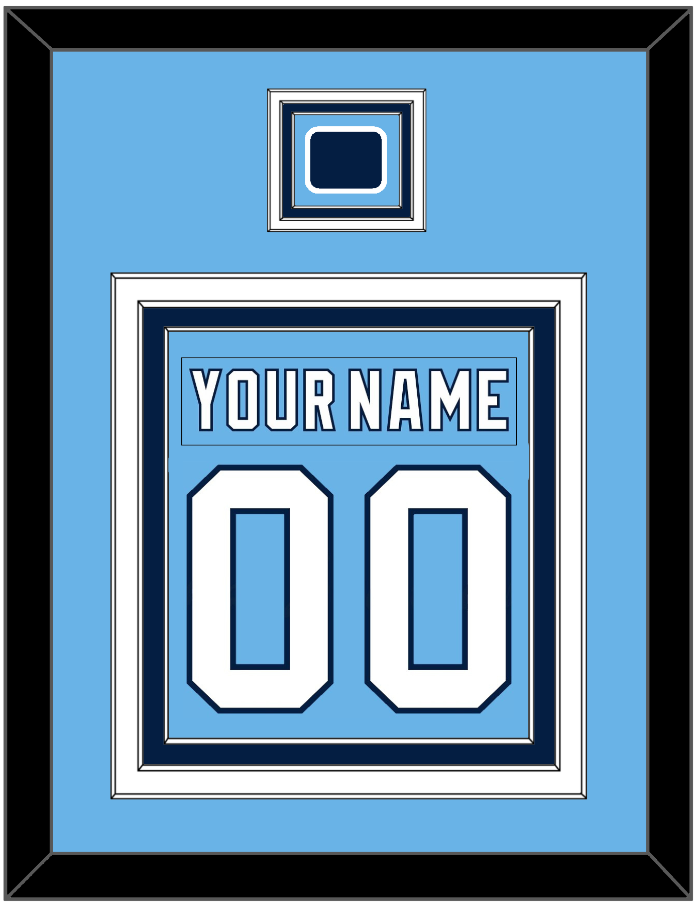 Pittsburgh Nameplate & Number (Back) Combined With Jersey Patch - 2008 Winter Classic Powder Blue - Premier Tier 2