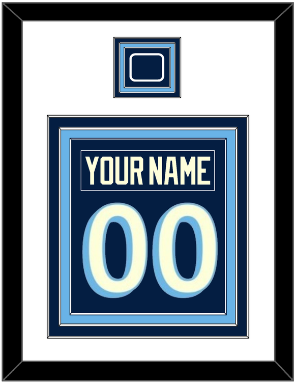 Pittsburgh Nameplate & Number (Back) Combined With Jersey Patch - 2011 Winter Classic Navy Blue - Triple Mat 1