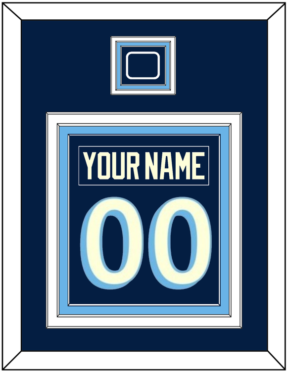 Pittsburgh Nameplate & Number (Back) Combined With Jersey Patch - 2011 Winter Classic Navy Blue - Triple Mat 2