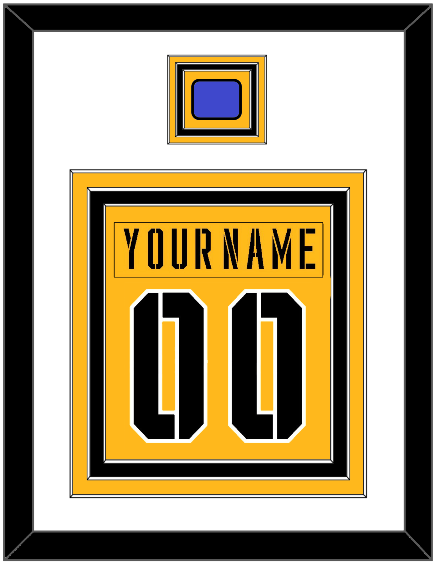 Pittsburgh Nameplate & Number (Back) Combined With Jersey Patch - 2017 Stadium Series Gold - Premier Tier 1